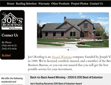 Tablet Screenshot of joesroofing.net
